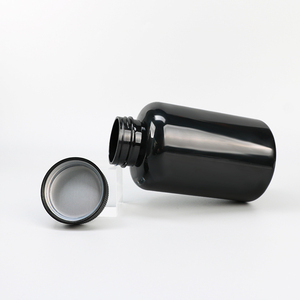 Healthcare Supplement Container Custom Vitamin Round <b>Bottle</b> 500ml Pet <b>Empty</b> Black Medicine Capsule Pill <b>Bottle</b> With Screw Cap - Product Image 4