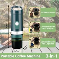 Mini machine à expresso entièrement automatique à capsules, café français, en acier inoxydable, batterie USB, double usage chaud/froid, 9600mAh, longue durée