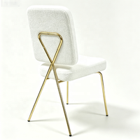 Chaises de mariage en velours blanc, équipement de décoration pour événements, acier inoxydable