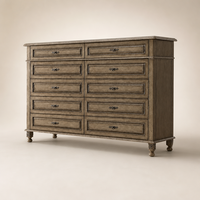 Meuble d'appoint décoratif moderne en bois massif fait main, commode à 10 tiroirs pour chambre principale de villa de luxe