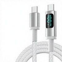 100W USB-C zu Typ-C Schnellladekabel mit LED-Leistungsanzeige und Nylon-Ummantelung für Kamera & Kopfhörer Telefon/Laptop OEM