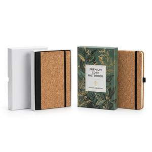 2026 Hot Selling JIUSI Model 1897 Custom A5 Business Eco Friendly Silk Screen Printed Soft Cork Cover Linen <b>Notebooks</b> for Office - Product Image 5