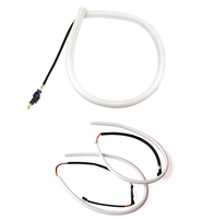 12V evrensel 30cm esnek şerit gündüz koşu işık sıralı melek göz beyaz Amber araba dönüş sinyali gece zaman için LED