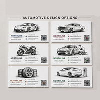 Cartes de visite minimalistes noir et blanc, impression personnalisée recto-verso avec code QR pour l'image de marque de l'industrie automobile