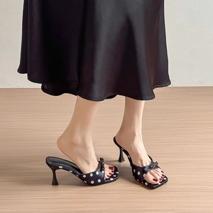 QuiteS 2026 Nuovi Sandali con Tacco a Spillo e Fiocco, Stile <span class=keywords><strong>Polo</strong></span> Dot, Punta Aperta, Sexy <span class=keywords><strong>Scarpe</strong></span> da Sera per Donne - Product Image 4