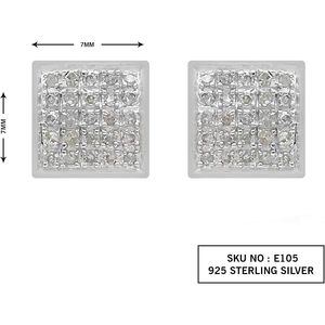 Ornaatis Diamond <b>Stud</b> <b>Earrings</b> 0.15 Cttw Round Cut Sterling <b>Silver</b> G H Color I Clarity 7 Mm Women's Everyday Wear - Product Image 4