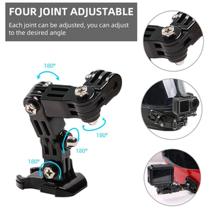 Support de fixation réglable à 4 axes pour <span class=keywords><strong>GoPro</strong></span> Hero 13/12/11/10/9/<span class=keywords><strong>8</strong></span> – Bras d'extension multi-angles pour caméra d'action sur casque - Product Image 2