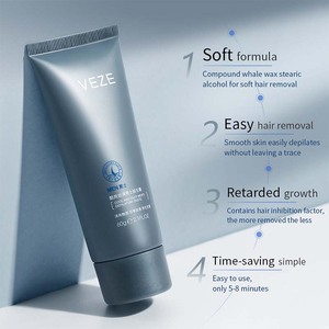 Crema depilatoria única de Aloe Vera para axilas, cara, cuerpo, púbico, para hombres y mujeres, Etiqueta Privada, crema depilatoria permanente indolora - Product Image 3