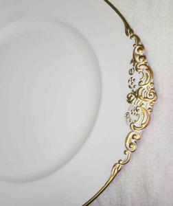 Assiettes rondes en <span class=keywords><strong>plastique</strong></span> <span class=keywords><strong>blanc</strong></span> or pour la décoration de mariage - Product Image 2