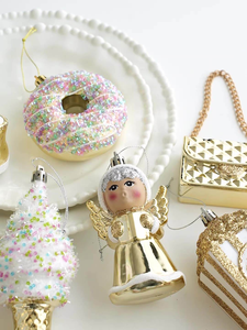 Wholesale Glitter Cartoon Pink <b>Plastic</b> Hanging Pendant Christmas Ornament <b>for</b> Holiday Xmas Trees and <b>Windows</b> Decoration - Product Image 2