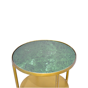 Modern Two-Tier Side Table With Unique Round Shape Marble Top for Living Room Bedroom or Home <b>Bar</b>-Stylish <b>Corner</b> side Table - Product Image 4