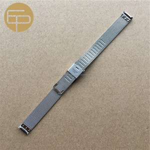 irrégulière 0.4mm fil léger logo personnalisé argent tissé de haute qualité en acier inoxydable maille bande de <span class=keywords><strong>montre</strong></span> - Product Image 5