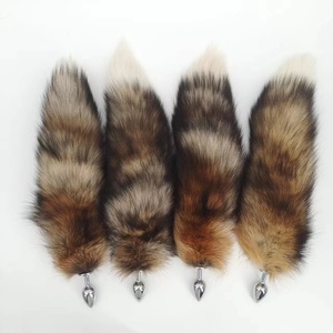 男性と女性のための本物のキツネの尾35-40cmふわふわ動物の毛アナルプラグテールセックス製品を卸売 - Product Image 6