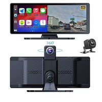Cámara para Auto con CarPlay Inalámbrico, Grabación Dual Delantera y Trasera 4K+1080P, WiFi, GPS, Navegación, Pantalla Táctil de 10.26 Pulgadas, Cámara de Reversa