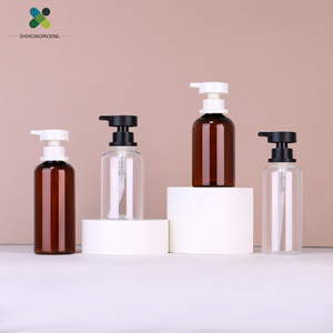 New Arrival Instock 180/<strong>200ml</strong> Amber clear Lotion <strong>Bottle</strong> with Rotate Pump for Shampoo Conditioner Cosmetic Plastic Packaging - Product Image 6