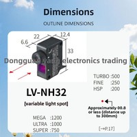 Sensor Láser Digital KEYENCE Serie LV-N (LV-NH32, LV-N11N, LV-N11P) con Punto Ajustable y Reflexión por Punto