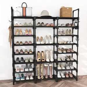 DIY Storage 3 Rods 9 Layers Combination Doorstep Diagonal Insertion Shoe Hat Dust Proof Living Room Bedroom Shoe Cabinet Rack