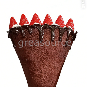 Set de Modelos de Crepas de Espuma Ecológicas de Plástico, Crepas Francesas Artificiales con Salsa de Chocolate y Toppings de Frutas, Comida Falsa Realista - Product Image 2
