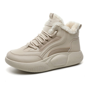Zapatillas deportivas de algodón de caña alta con forro de felpa, novedad de invierno 2026, para estudiantes, que aumentan el calor y absorben los impactos. - Product Image 3