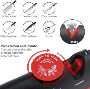 Aiguiseur de couteaux 4 en 1 avec bouton d'angle réglable, aiguiseur de couteaux multifonction et polisseur d'aiguiseur de couteaux de cuisine - Product Image 5