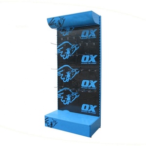 Exhibidores de Pie Personalizados Azules para Tiendas de Ferretería con Diseño de Panel Metálico Perforado para Colgar - Product Image 6