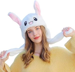 Divertido Gorro de Conejo de Peluche Kawaii con Orejas Móviles y Luces LED, Unisex, para Cosplay y Fiestas, para Mujeres y Niñas - Product Image 2