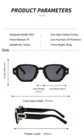 Lunettes de soleil géométriques haut de gamme avec logo personnalisé, design polygonal rétro tendance, protection UV400, pour collections de boutiques