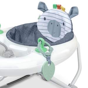 Trotteur pour bébé marcheur en chambray 3 hauteurs réglables cadre en plastique comprenant des jouets de 6M à 12M - Product Image 4