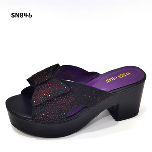 Thả Vận Chuyển Pha Lê Dép Đi Trong Nhà Siêu Cao Mỏng Gót Nền Tảng 2Inch Giày Phụ Nữ Vũ Nữ Thoát Y Giày 2022 Giày Và Túi Xách Ý - Product Image 5