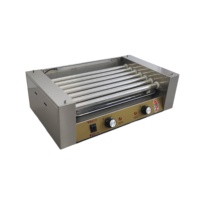 Nouvelle machine à hot-dogs électrique commerciale certifiée CE, en acier inoxydable, 220V, 7 rouleaux, grill BBQ pour la préparation de hot-dogs et de saucisses