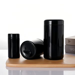 Botol Kaca Penyimpanan Makanan Suplemen Hitam Ukuran Kustom Grosir 100ml 150ml 200ml 250ml 500ml 1L dengan Tutup - Product Image 3