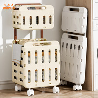 Panier à linge pliable grande capacité en PP avec roulettes pour rangement de salle de bain et vêtements sales – Design moderne et minimaliste