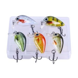 5 pz 1.5g 3cm Bionic Mini Crankbait realistico pesce duro esca esca da pesca esca artificiale galleggiante Wobbler per attrezzatura da pesca - Product Image 3