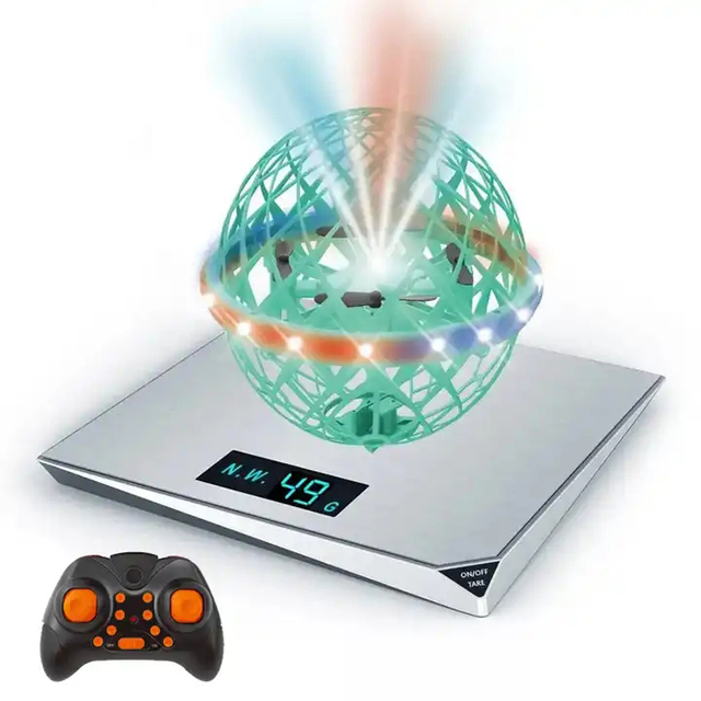 F28 Indoor One Key Rotate Flips Flying Infrared Remote Control RC Mini Spinner Ufo Drone Ball Boomerang With LED Light for Kids