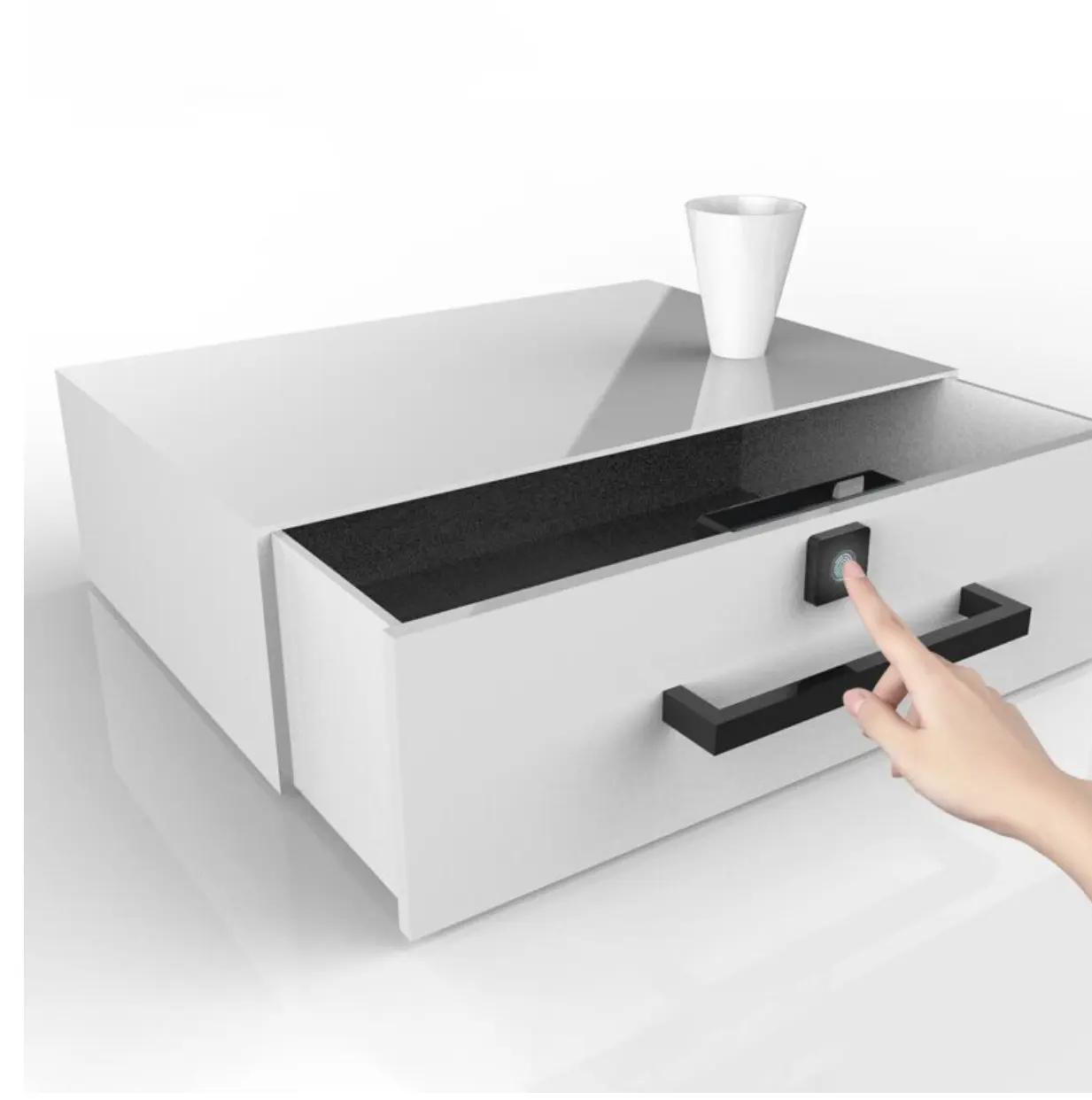 Keyless Furniture Cabinet Hidden Lock Smart Electronic Cupboard File Biometric Fingerprint Cabinet Locks for Safe Box