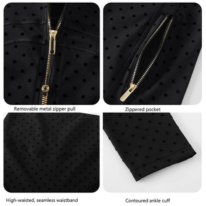 Set di Leggings da Yoga Aderenti e Morbidi con Pois <span class=keywords><strong>Neri</strong></span> per Donna, Design Esclusivo, Disponibile nei Magazzini USA per Fitness e Yoga - Product Image 3