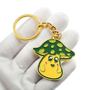 Llavero personalizado <span class=keywords><strong>de</strong></span> fábrica, llavero bonito <span class=keywords><strong>de</strong></span> dibujos animados, llavero 2d 3D dorado, plateado, flor, seta, cereza, llaveros con logotipo - Product Image 2