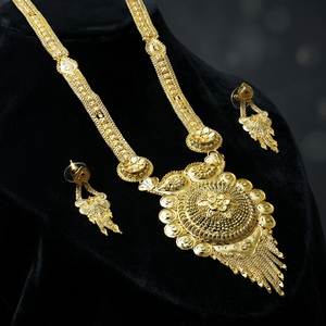 Wholesale 14K18K24K Micron Gold Plated Flower Wedding Traditional <b>Long</b> <b>Necklaces</b> Earrings Set Fashion Jewelry Brass Oro Joyeria - Product Image 1