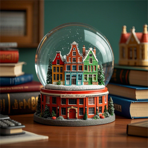 Land Schneekugel Harz Wasser Kristall kugel benutzer definierte Gebäude Amsterdam Canal side House Souvenir Schneeball Amsterdam Schneekugel - Product Image 3