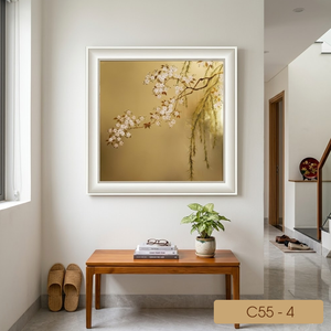 Pintura de Paisaje en Hoja de Oro Hecha a Mano en Vietnam, Arte de Pared de Lámina Metálica de Lujo, OEM ODM, Decoración para Hotel, Villa u Oficina, Modelo C55-4 - Product Image 3