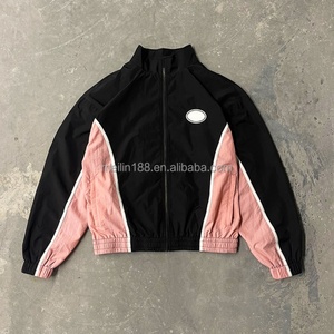Clothing Manufacturer Custom Nylon <b>Zip</b> <b>up</b> <b>Jackets</b> and Windbreaker Shorts Two Piece Set Lightweight Jogging Nylon Tracksuit - Product Image 2