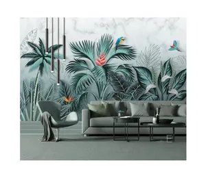 Kapalı dekor baskı tropikal yağmur ormanı bitki dijital tekstil duvar kağıdı