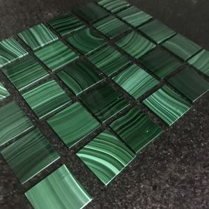 Pietra preziosa di lusso di alta qualità in pietra di Malachite quadrati in fogli solidi spazi vuoti intarsi gioielli che fanno 30*30*2mm - Product Image 2