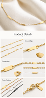Collier miniature en métal doré personnalisé, chaîne à maillons ovales, pendentif, bijoux pour femmes