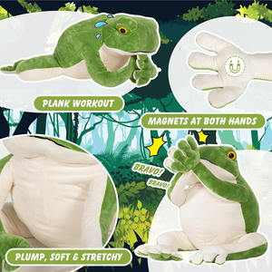 Peluche grenouille géante verte avec autocollants de Noël, jouet réaliste surdimensionné avec aimant - Product Image 3