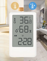 Jam Alarm Elektronik dengan Termometer dan Higrometer Ruangan, Layar LCD, Pengontrol Suhu dan Kelembapan, Mendukung OEM/ODM