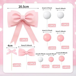 Décorations de gâteau d'<span class=keywords><strong>anniversaire</strong></span> avec nœud rose extra large 36pcs Ensemble de décoration de gâteau de princesse en mousse <span class=keywords><strong>EVA</strong></span> pour filles - Product Image 2