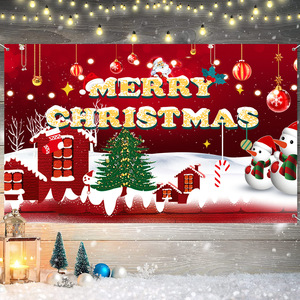Bannière en tissu personnalisée avec logo personnalisé avec code de coupon de Noël pour la promotion du magasin de Noël - Product Image 1