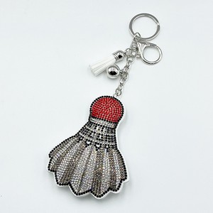 Rhinestone Crystal Badminton Keychain Fashionable Pendant <b>Bag</b> Hanging Crystal Keychains - Product Image 4