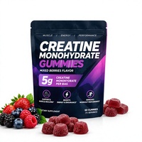Permen Creatine Monohydrate Campuran Buah Beri OEM untuk Pria Wanita Kemasan Sachet 5g Suplemen Pembentukan Otot untuk Latihan